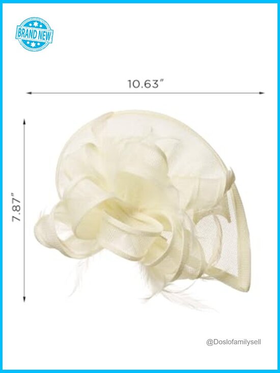 Feather Faux-Metal Fasciantors Woven Derby Wear Tea Party Clips Headband One main image 2